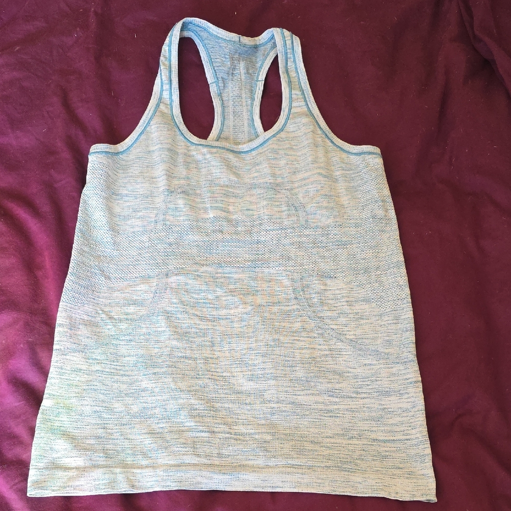 lululemon athletica Blue and White Tank Top